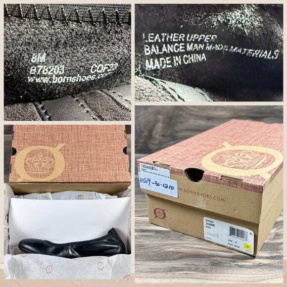 NIB Born Julianne 8M Black Leather Ballet Flats - Picture 11 of 11